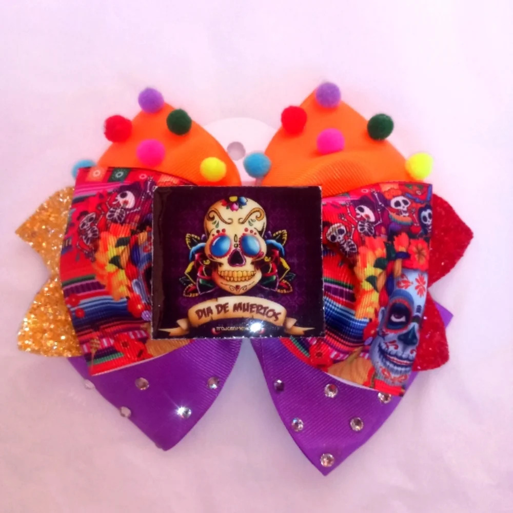 Halloween girls bow handmade ( box Home )